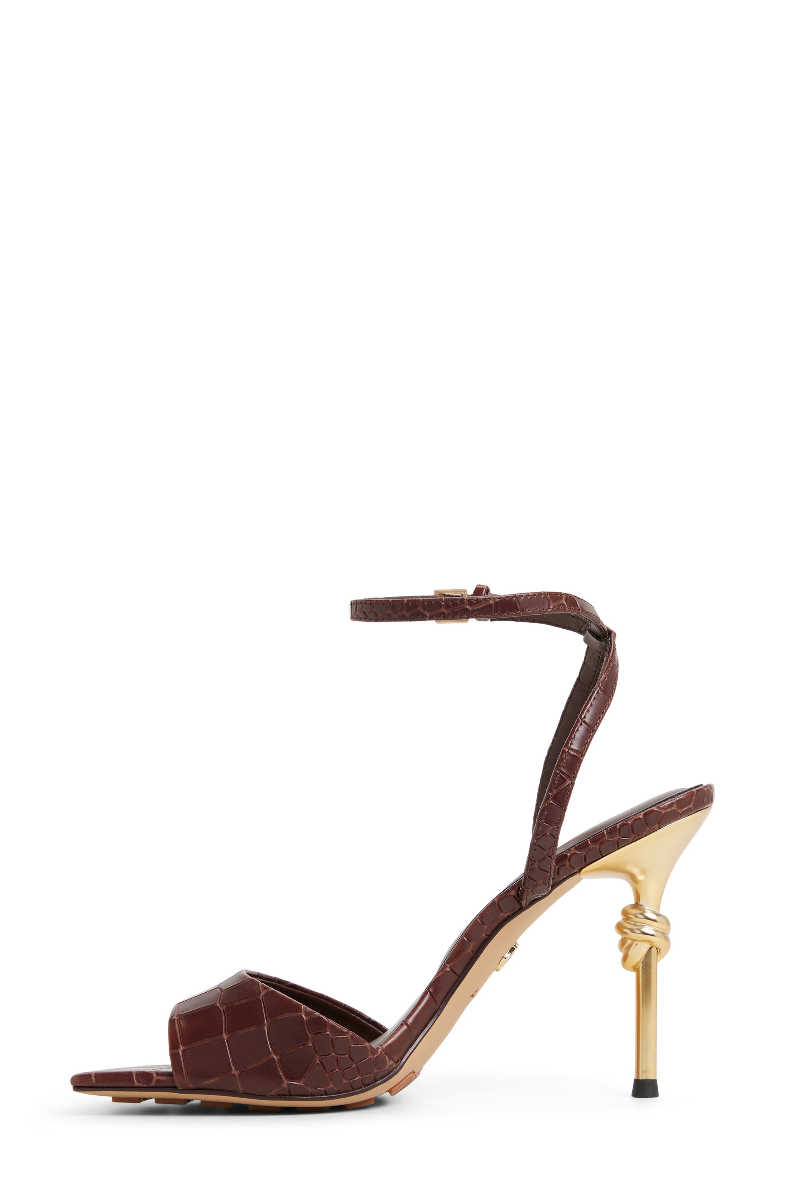 ALDO Harmonious Ankle Strap Sandal, Alternate, color, Dark Brown