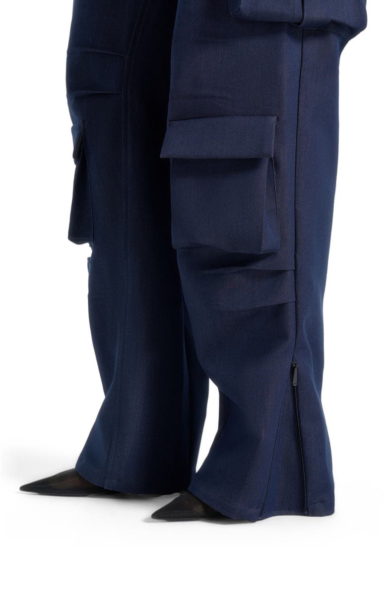 Manière De Voir Emilie High Waisted Cargo Pants, Alternate, color, Indigo