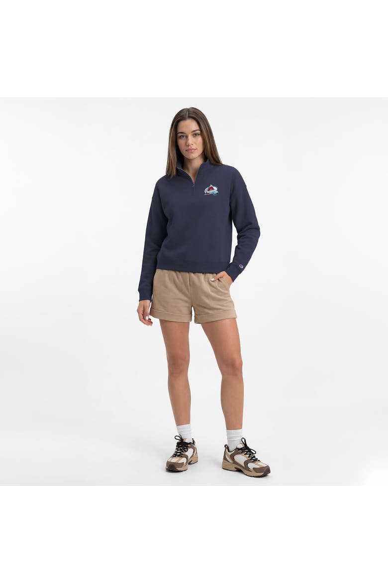 Women's Champion  Navy Colorado Avalanche Powerblend Quarter-Zip Sweatshirt, Alternate, color, Navy