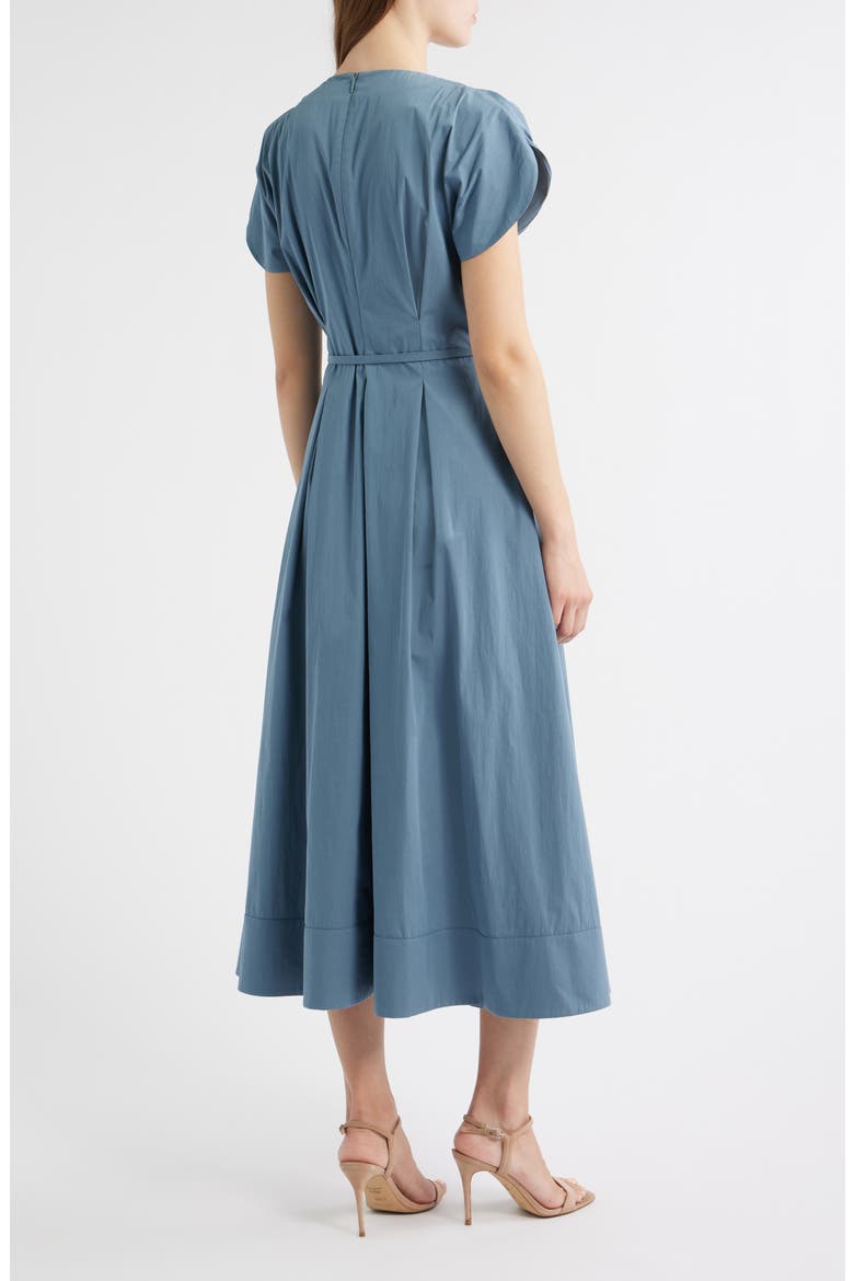Demnilia Belted Cotton Blend Midi Dress, Alternate, color, TANZANITE