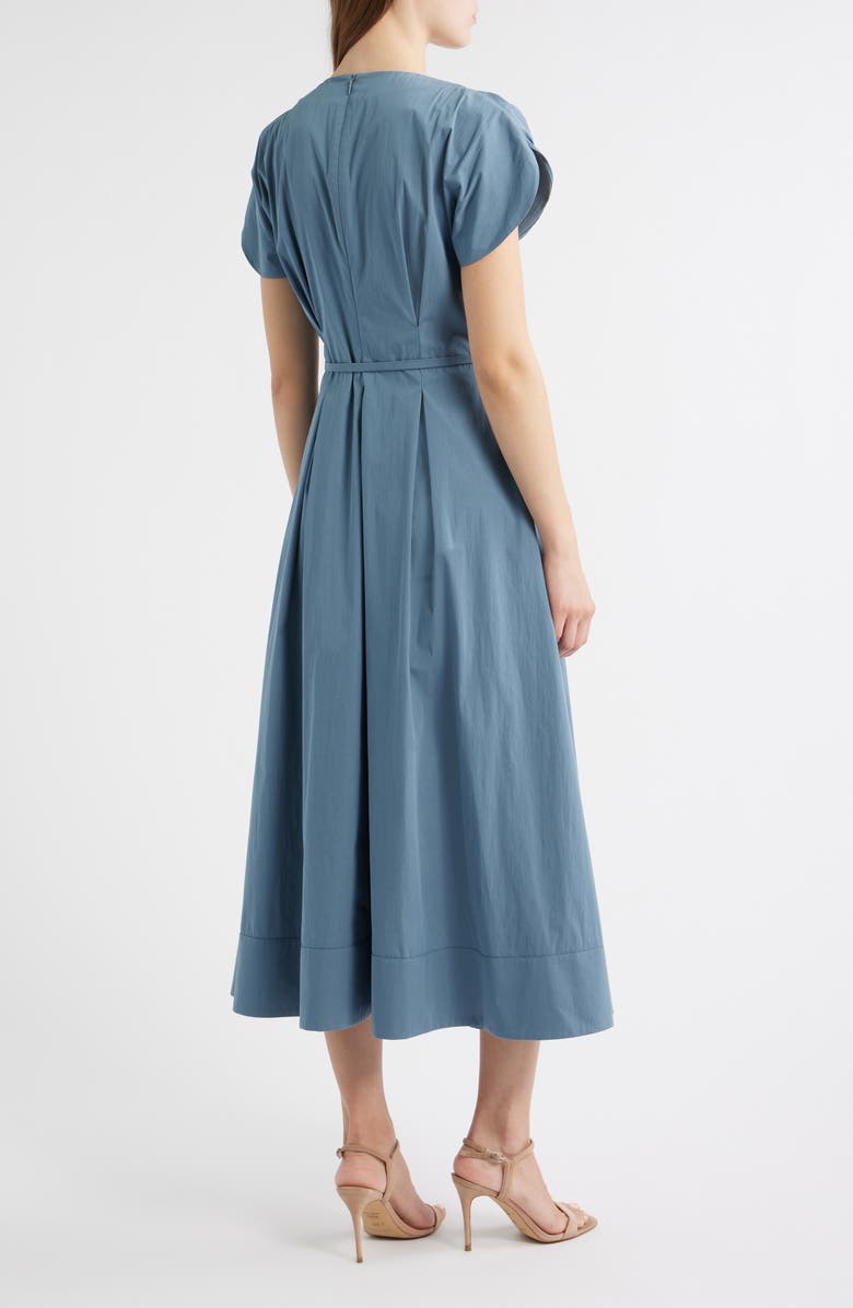 BOSS Demnilia Belted Cotton Blend Midi Dress, Alternate, color, Tanzanite