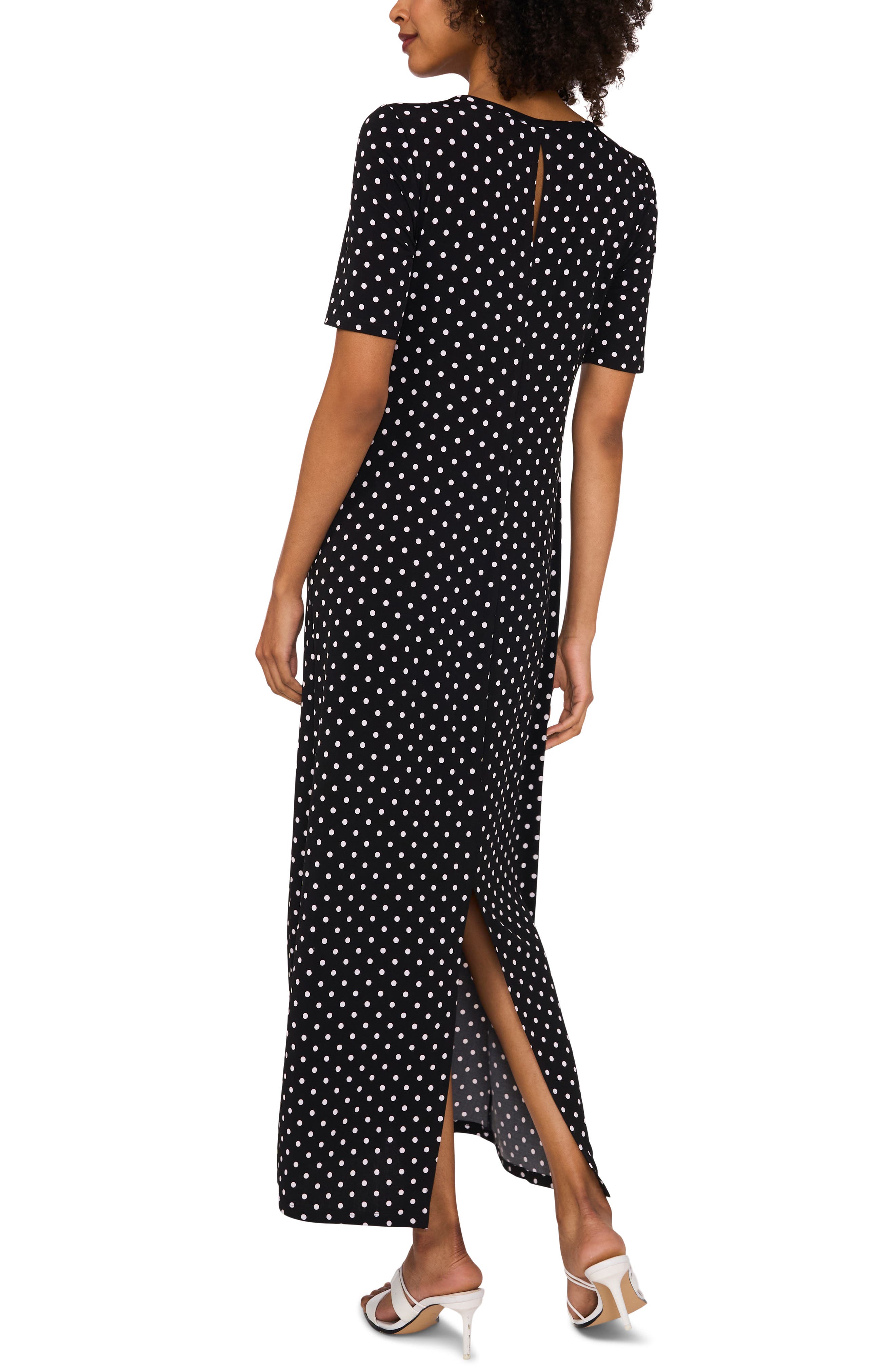 Polka Dot Knit Maxi Dress - image 2