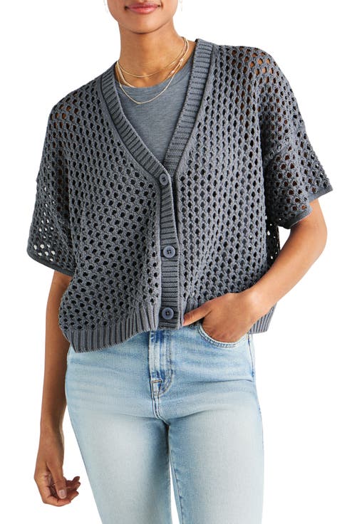 Nova Short Sleeve Cotton Pointelle Cardigan