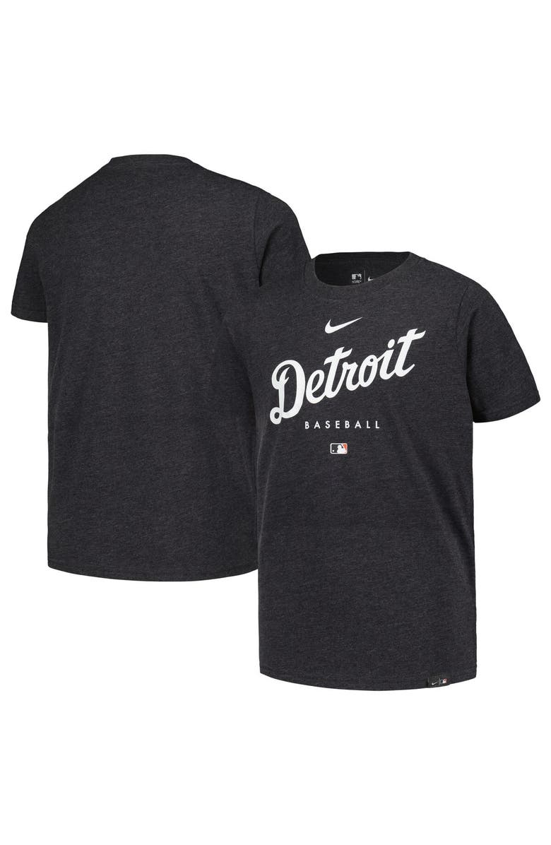 Nike Youth Nike Charcoal Detroit Tigers Authentic Collection Early Work Tri-Blend T-Shirt, Main, color,