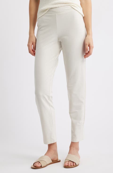 High Waist Slim Ankle Pants (Petite)