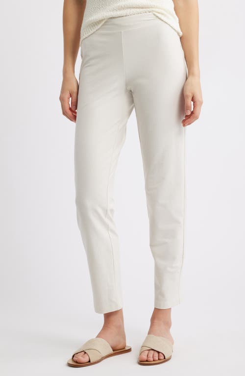 Eileen Fisher High Waist Slim Ankle Pants In White