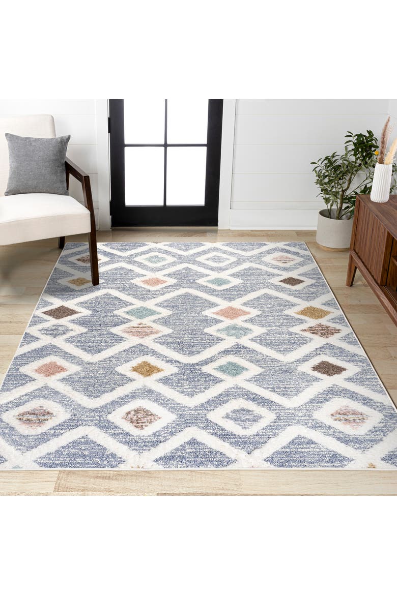 Monique Trellis High-Low Area Rug, Alternate, color, Multi/Gray