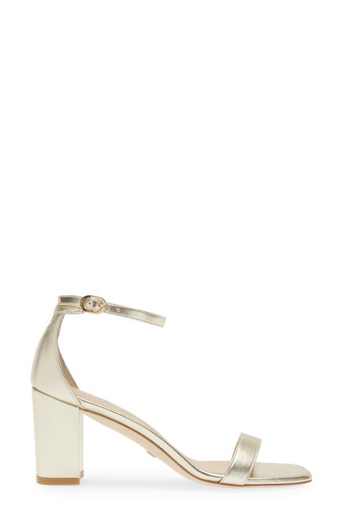 Stuart Weitzman Nudistcurve Block Heel Sandal In Silver