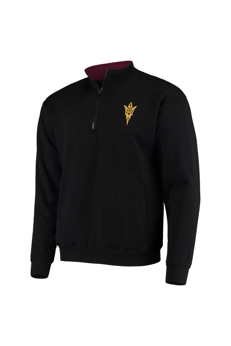 Men's Colosseum Black Arizona State Sun Devils Tortugas Logo Quarter-Zip Jacket, Alternate, color, Black