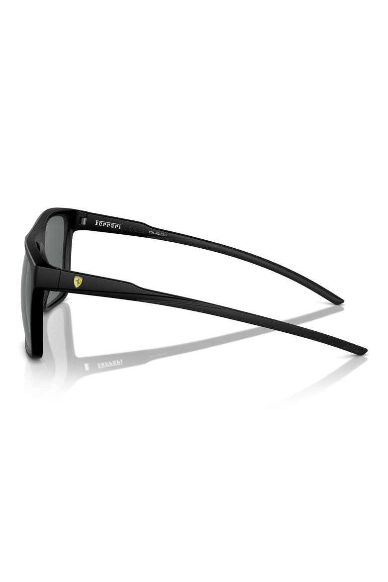 58mm Polarized Flat Top Sunglasses, Alternate, color, MATTE BLACK