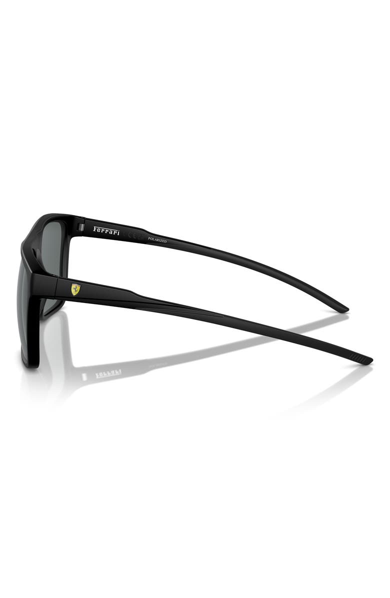 Scuderia Ferrari 58mm Polarized Flat Top Sunglasses, Alternate, color, Matte Black