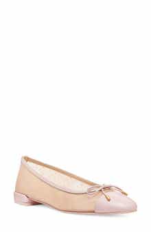 Sleek Cap Toe Bow Flat