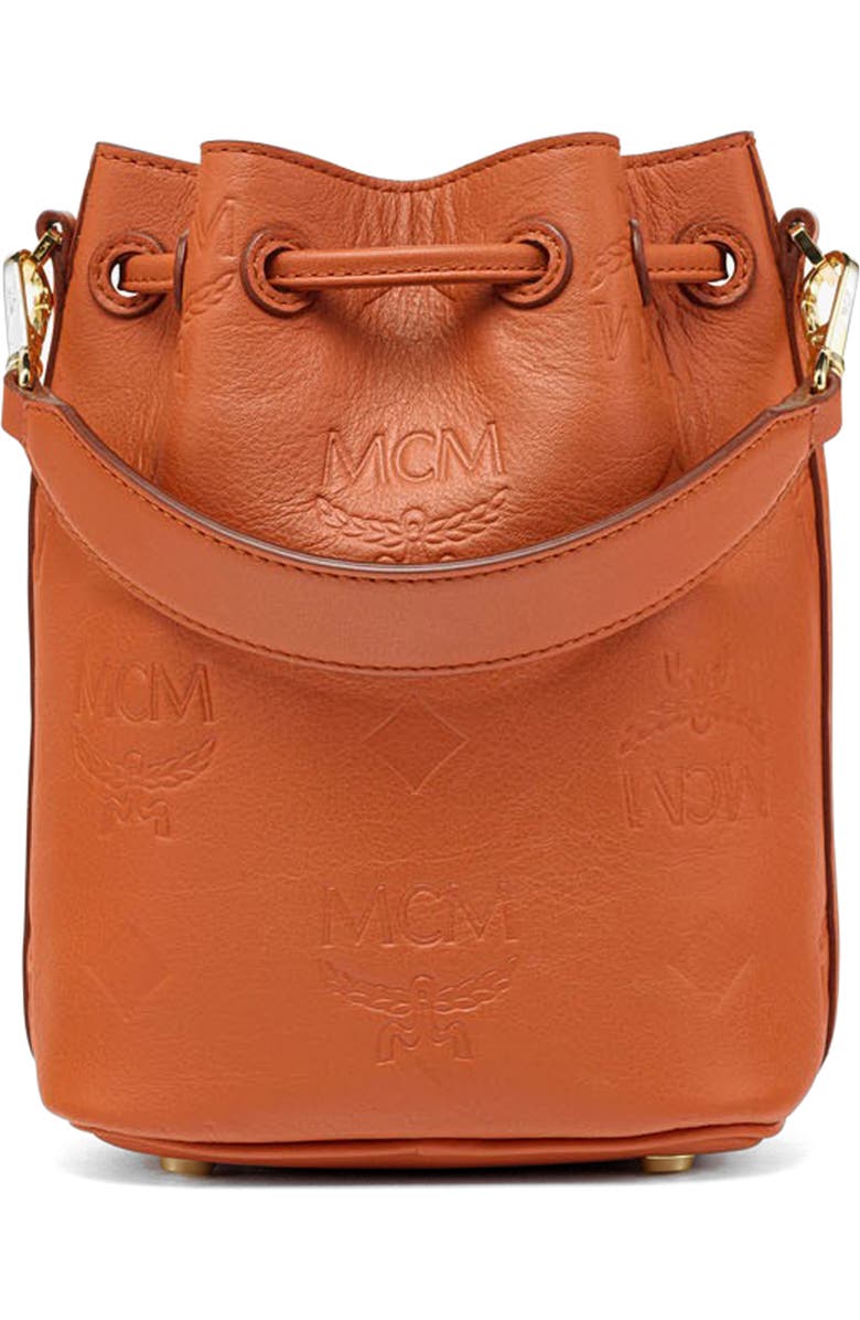 MCM Mini Dessau Drawstring Leather Bucket Bag, Alternate, color,