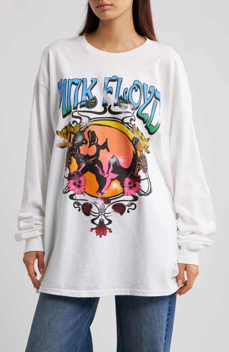 Merch Traffic Pink Floyd Long Sleeve Cotton Graphic T-Shirt