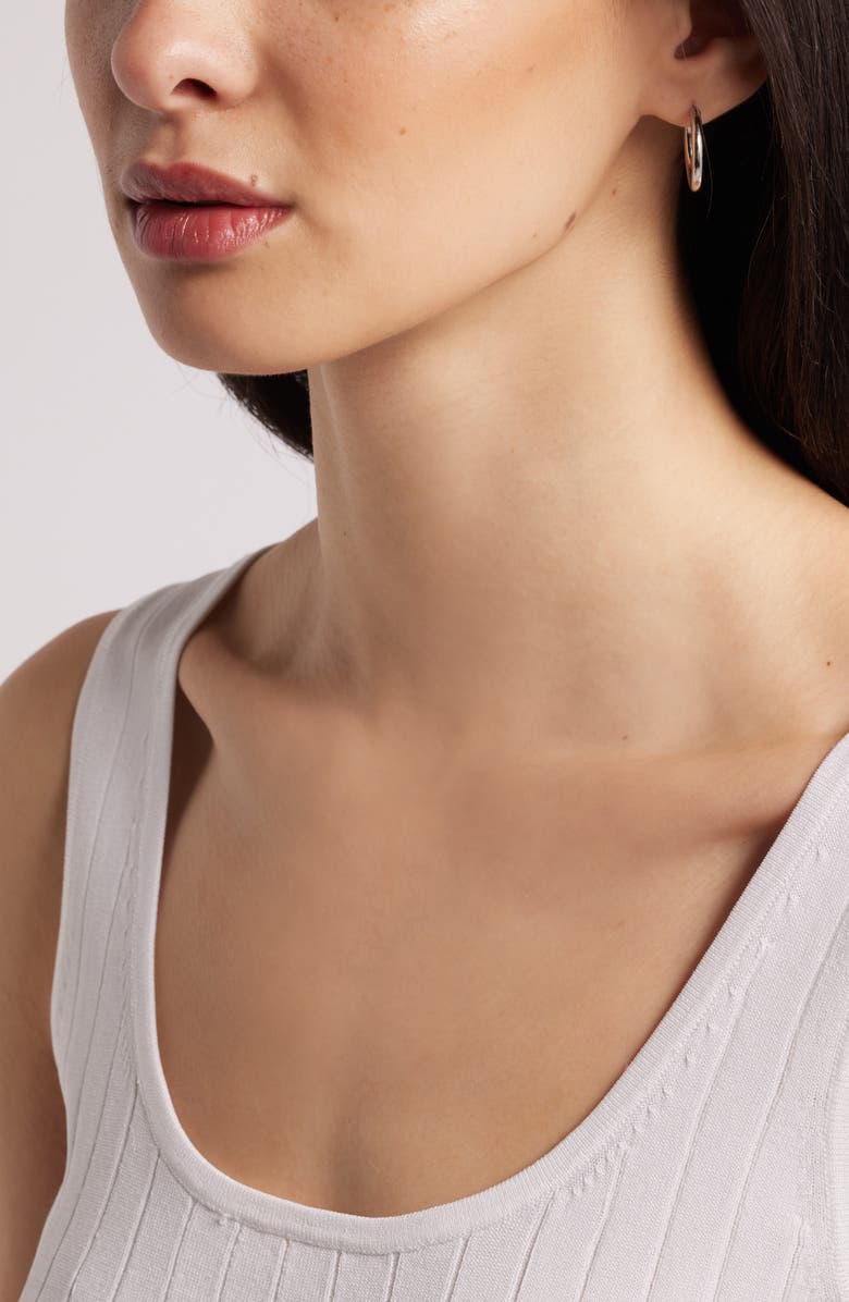 Nordstrom Small Endless Hoop Earrings, Alternate, color, Rhodium