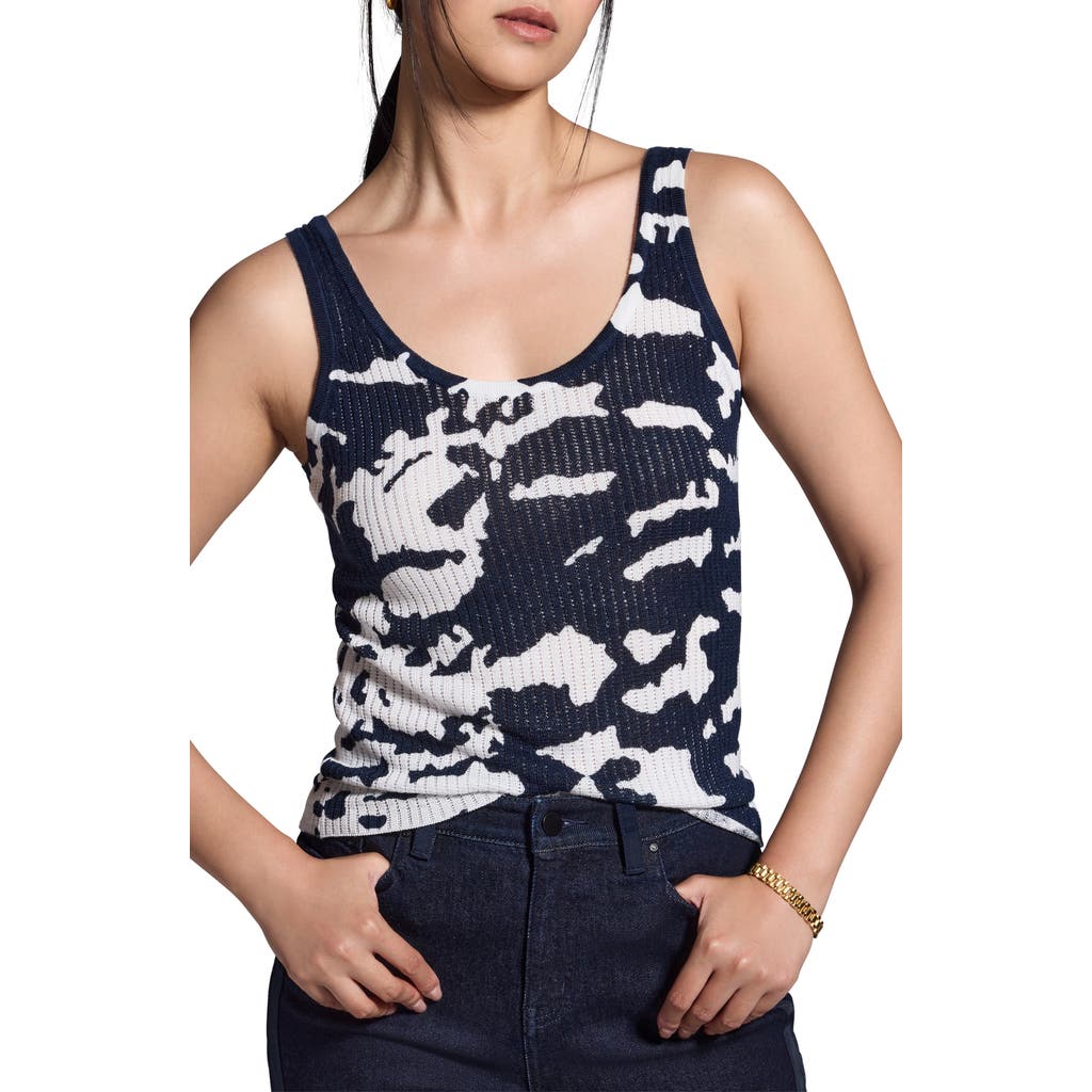 Nic + Zoe Nic+zoe Nightfall Pointelle Sweater Tank In Indigo Multi
