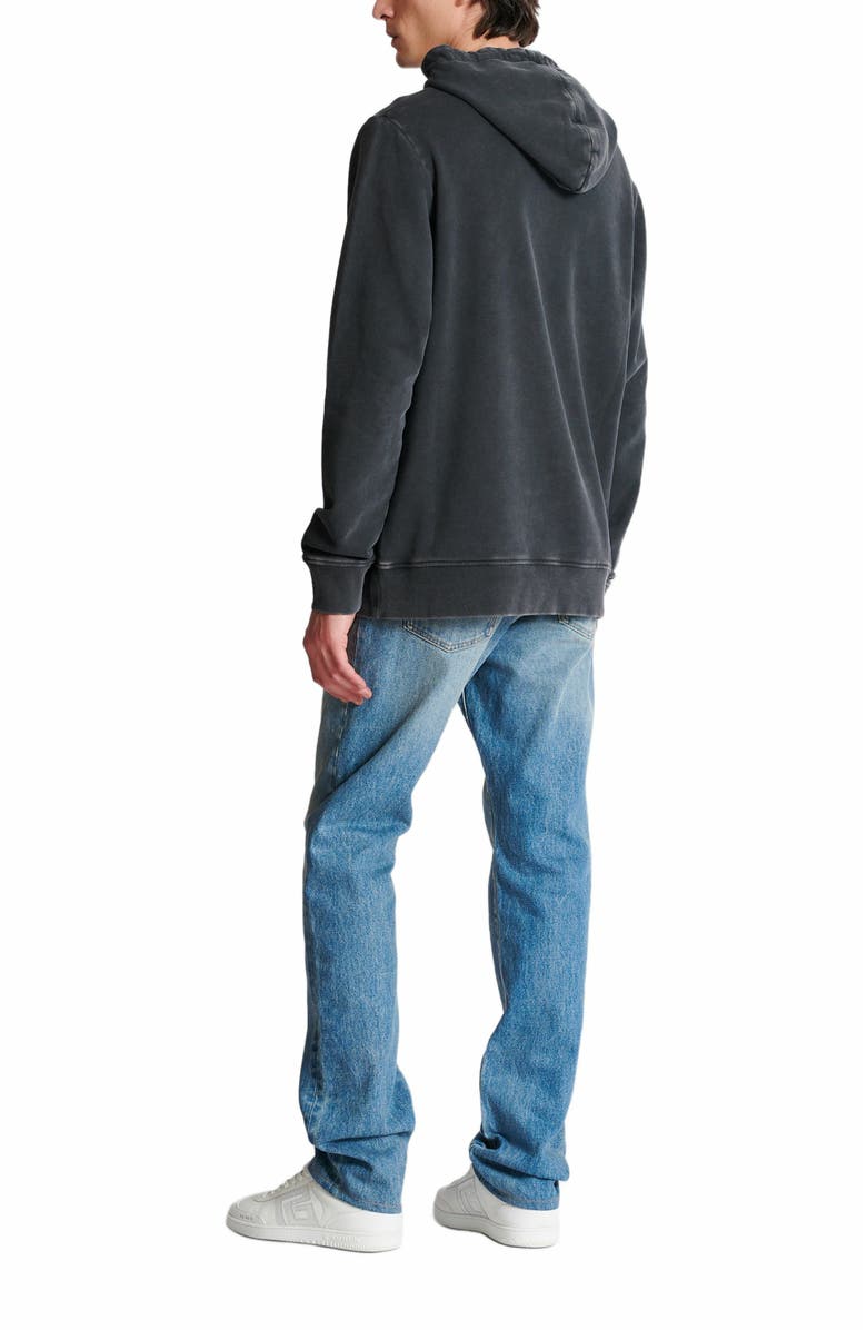 Balmain Vintage Balmain Embroidered Hoodie, Alternate, color, Grey