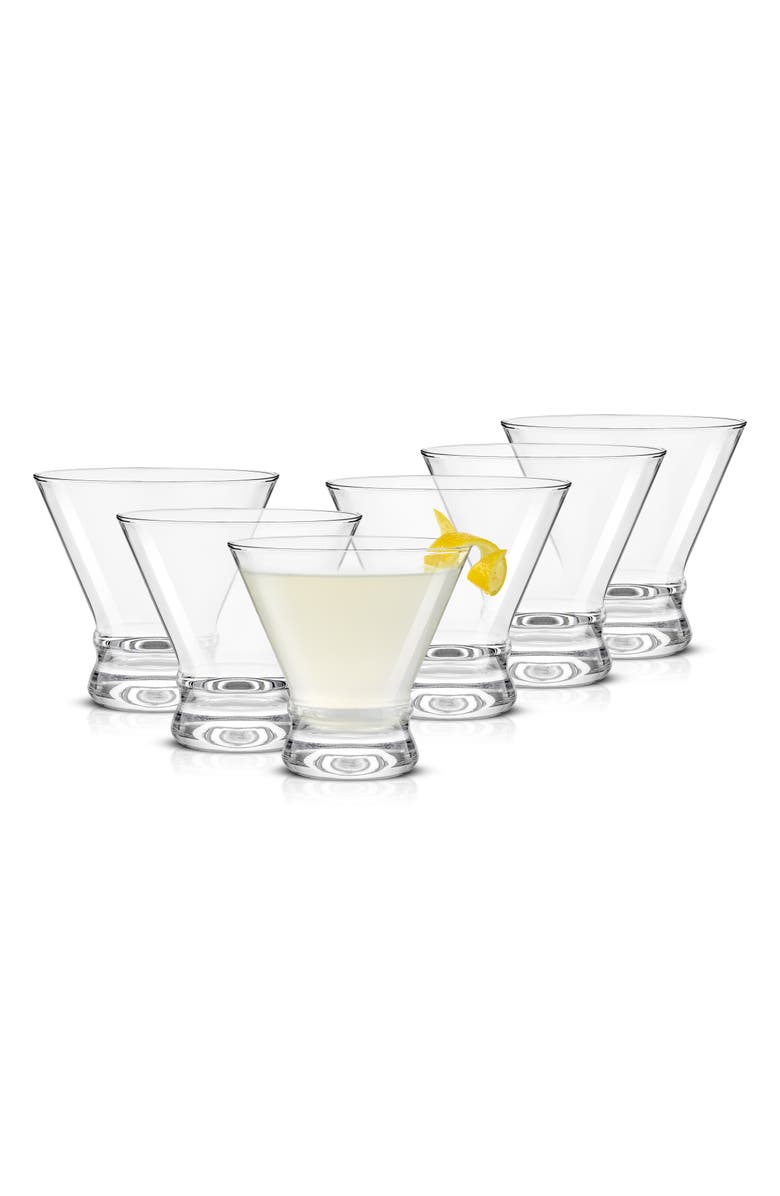 JoyJolt Afina Set of 6 Martini Glasses, Alternate, color, Clear