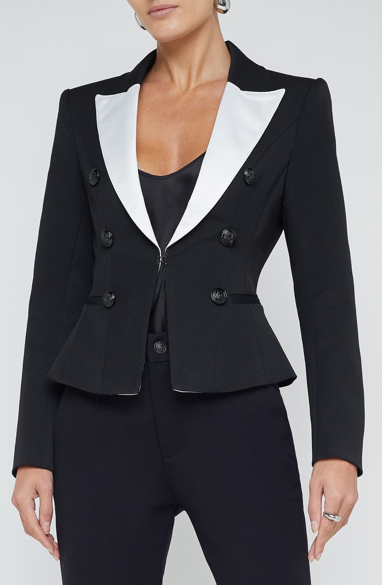 L'AGENCE Andalusia Blazer, Main, color, Black/White