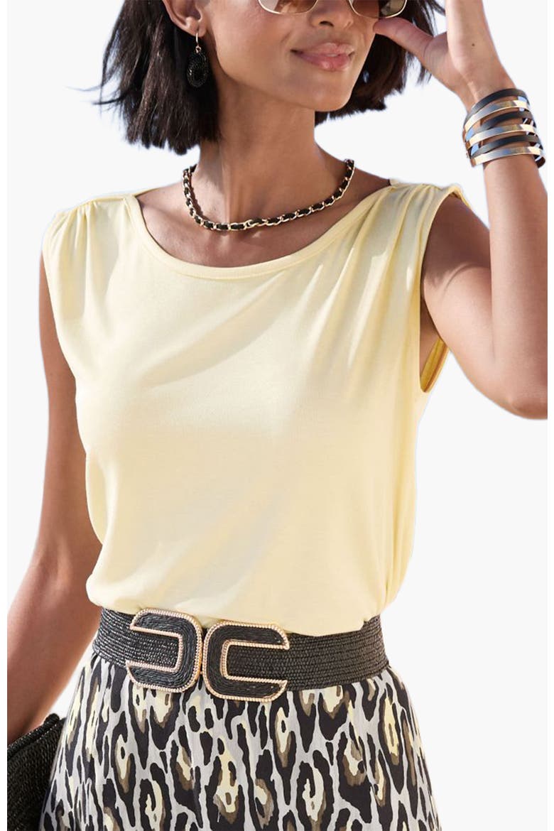Shoulder Detail Top, Main, color, Yellow