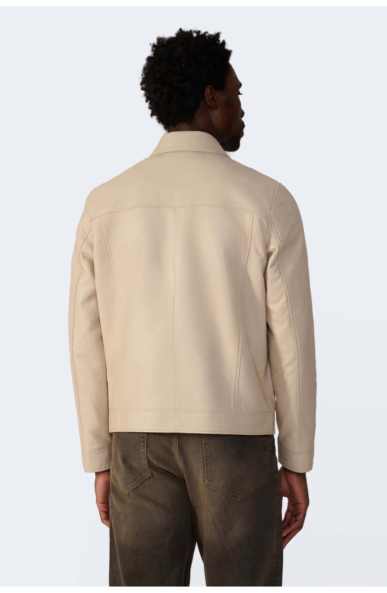 Furniq UK Jude Leather Jacket, Alternate, color, Beige