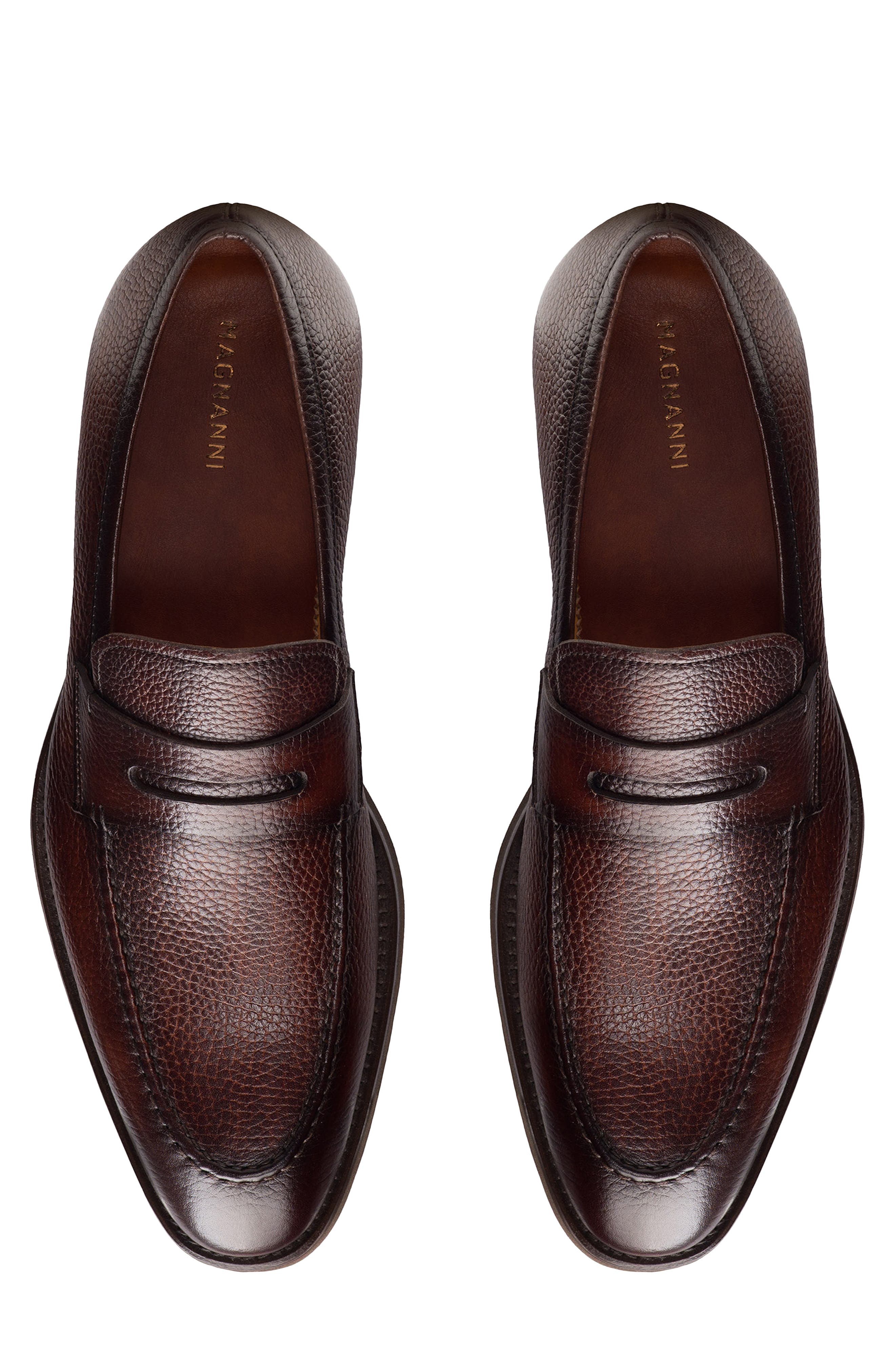 Magnanni Matlin V Penny Loafer, Alternate, color, Mid Brown