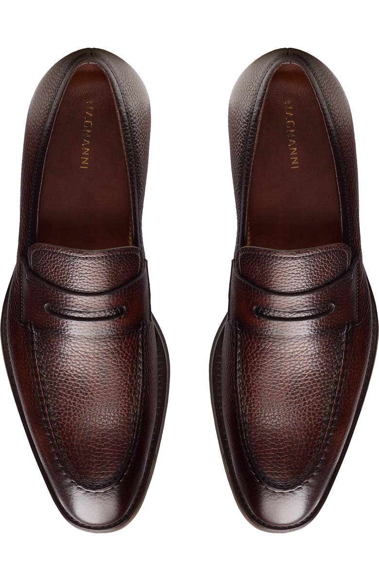 Magnanni Matlin V Penny Loafer, Alternate, color, Mid Brown