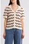 Scalloped Trim Short Sleeve Cardigan