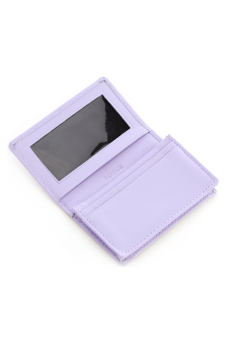 Leather Card Case, Alternate, color, LAVENDER- GOLD FOIL