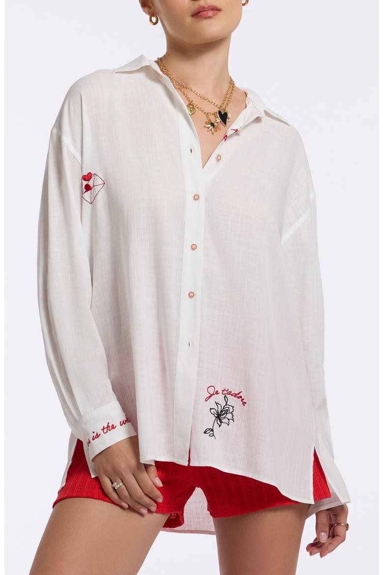Lola Long Sleeve Woven Shirt, Main, color, WHITE