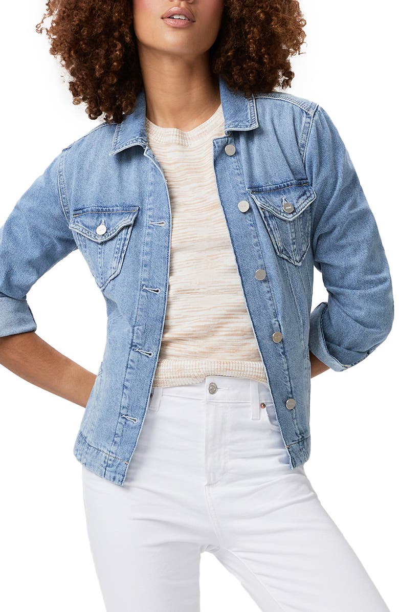 PAIGE Kimber Tie Waist Denim Shacket, Main, color, 