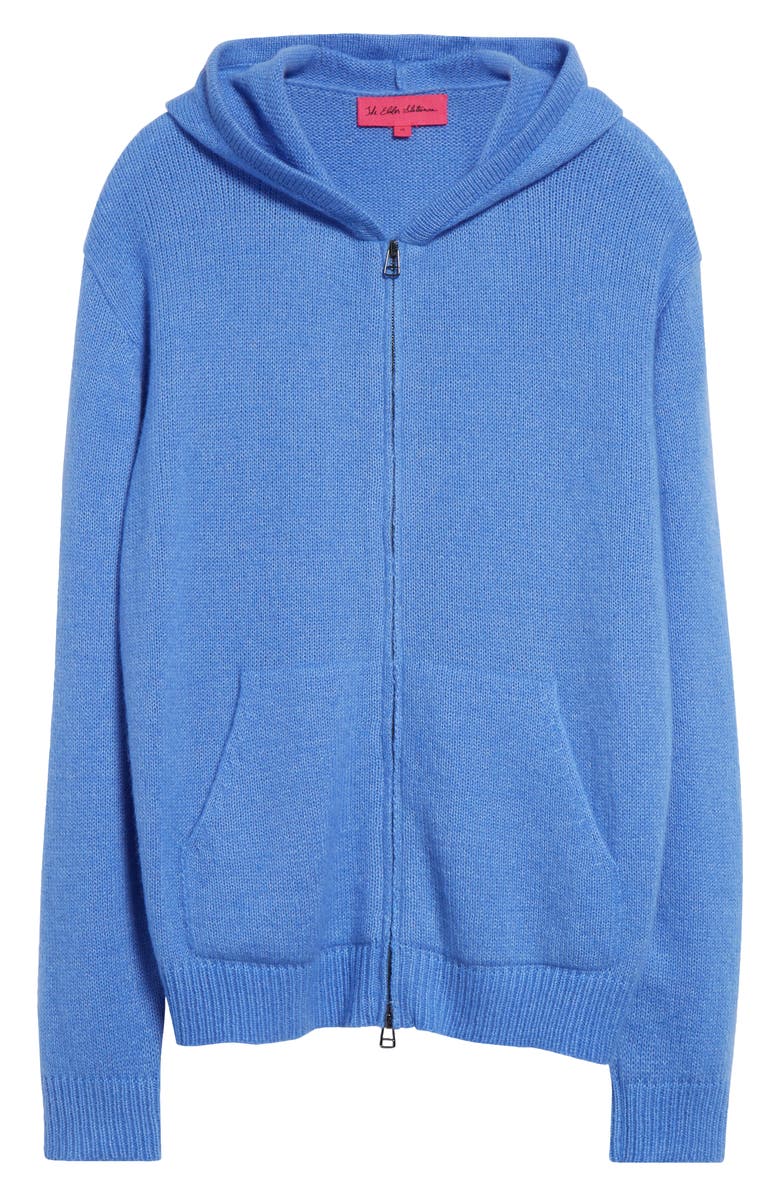 The Elder Statesman Nimbus Cashmere & Cotton Full Zip Sweater Hoodie, Alternate, color, 