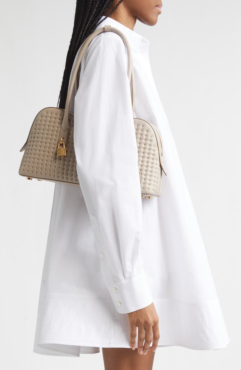 Stella McCartney Medium Ryder Top Handle Bag, Alternate, color, Light Moss