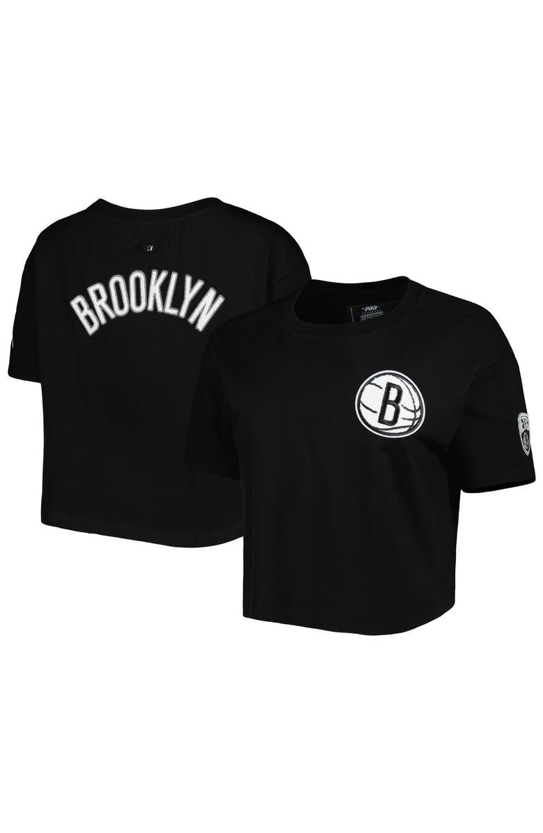PRO STANDARD Women's Pro Standard Black Brooklyn Nets Classics Boxy T-Shirt, Main, color, Black