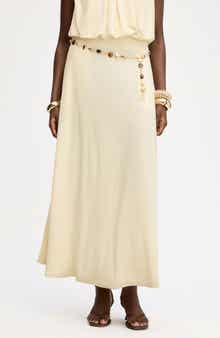 Gathered A-Line Midi Skirt