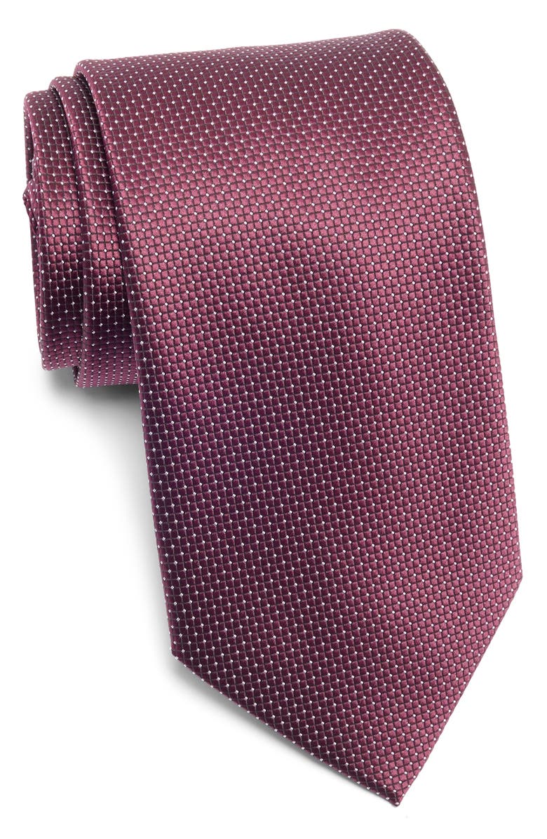TOM BAINE Square Jacquard Tie, Main, color, Burgundy