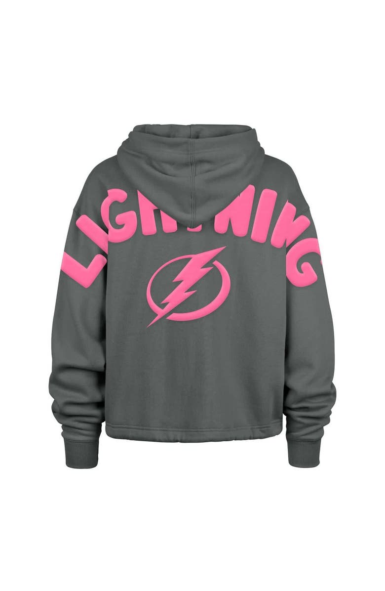 '47 Women's '47 Gray Tampa Bay Lightning Bright Side Venice Cropped Pullover Hoodie, Alternate, color, Gray