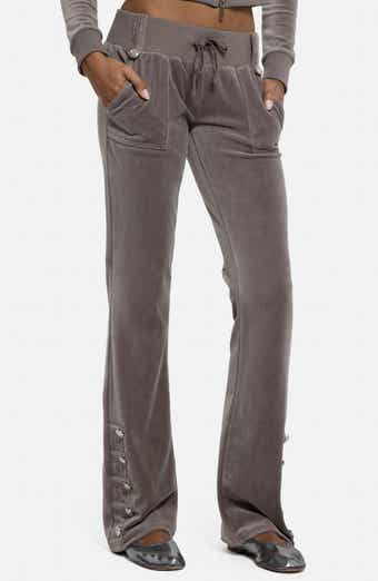 Bootcut Cotton Blend Velour Military Pants