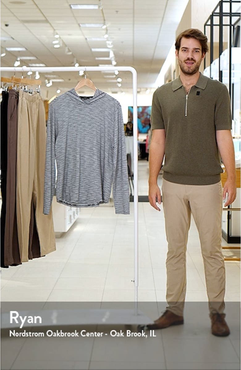 Stripe Slub Long Sleeve Hooded T-Shirt, sales video thumbnail