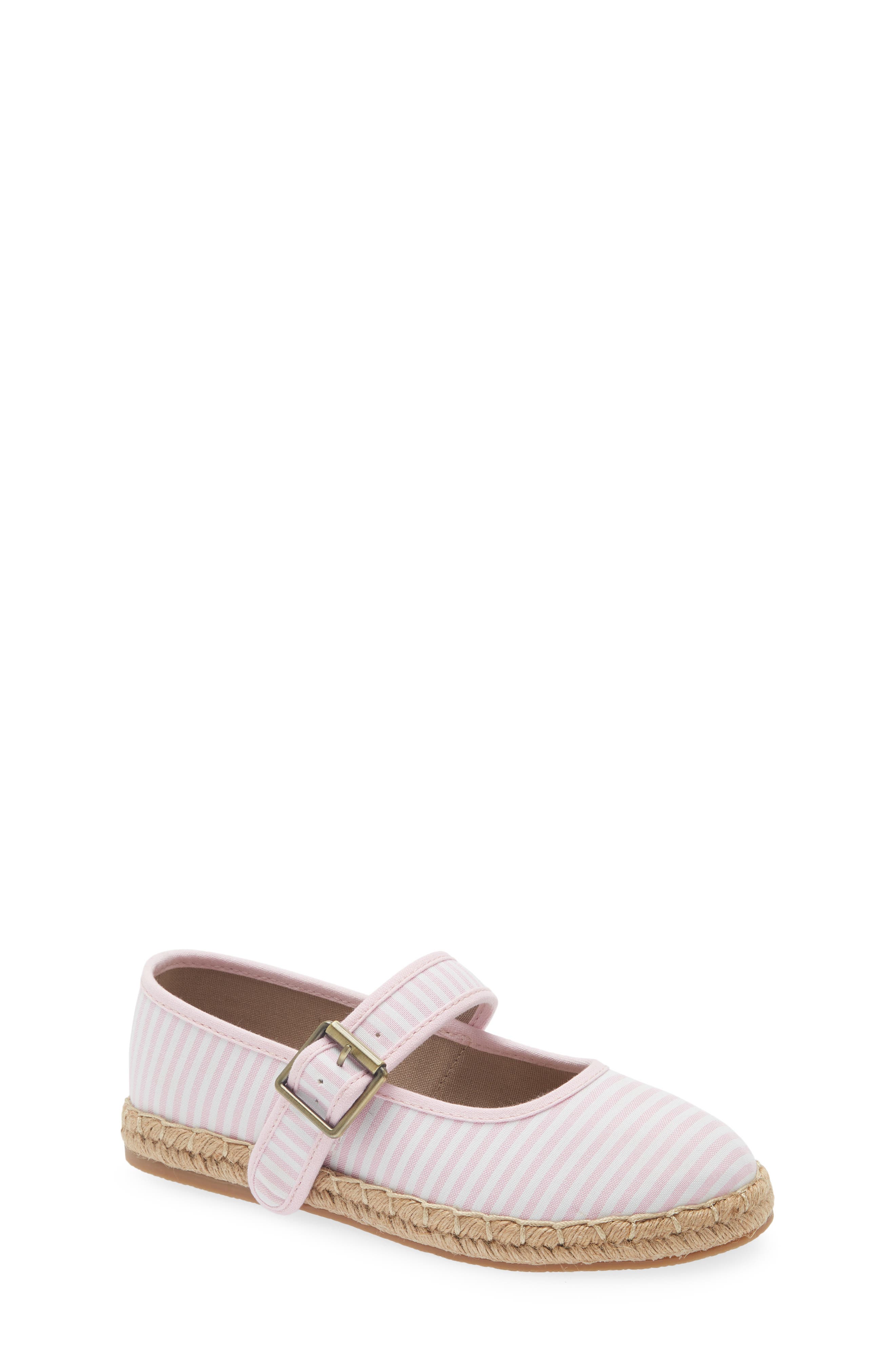 Boden Kids' Espadrille Mary Jane Flat, Main, color, Pink Stripe
