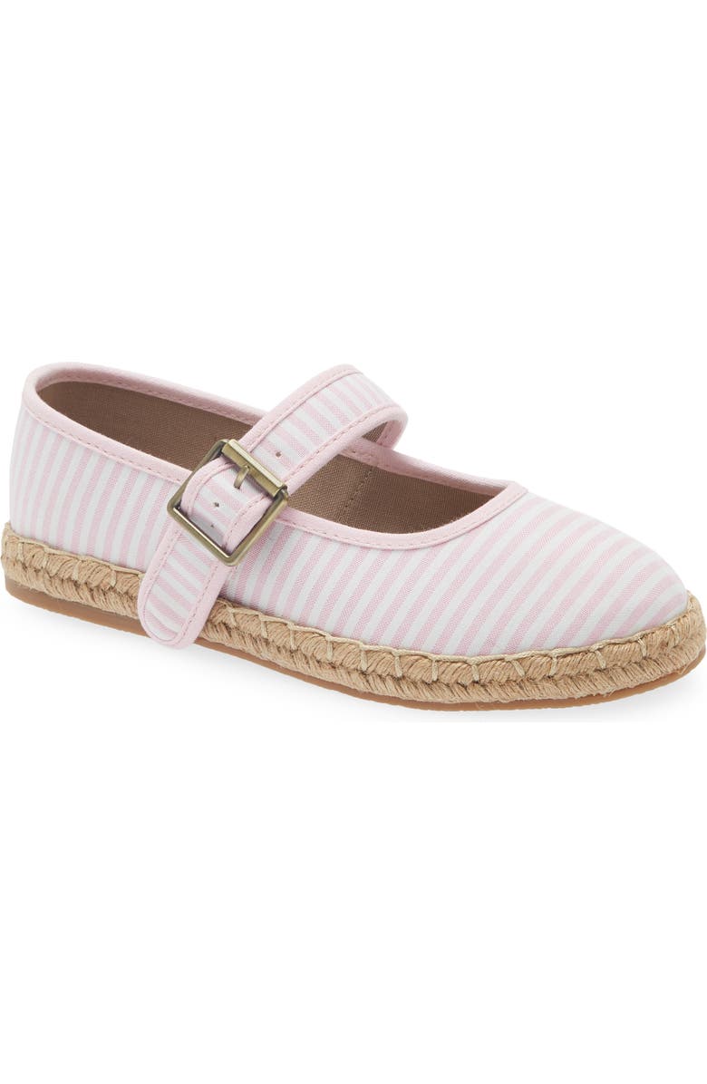 Boden Kids' Espadrille Mary Jane Flat, Main, color, Pink Stripe