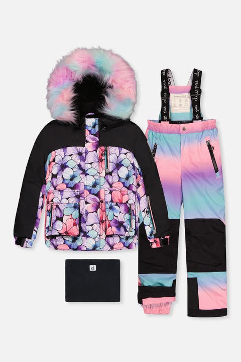 Play Floral Jacket & Gradient Pants Two Piece Snowsuit