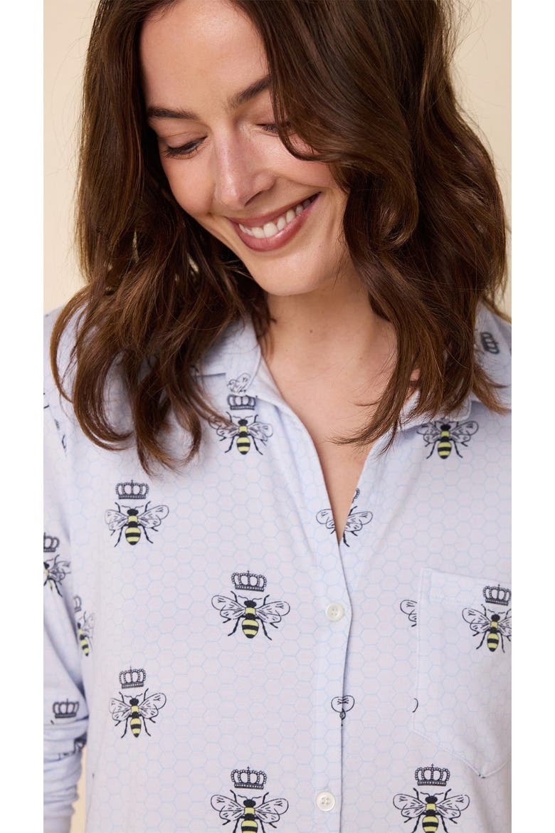 Pima Knit Night Shirt, Alternate, color, Queen Bee Blue