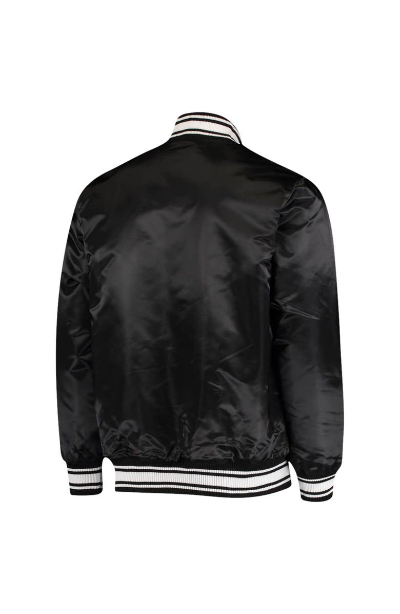 STARTER Men's Starter Black Tampa Bay Buccaneers Locker Room Satin Varsity Full-Snap Jacket, Alternate, color, Black