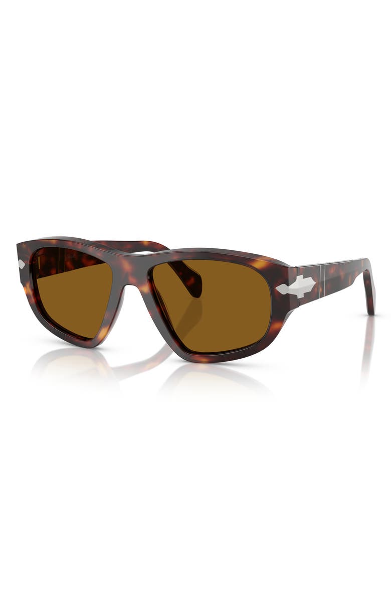Persol 55mm Irregular Sunglasses, Alternate, color, Havana / Brown