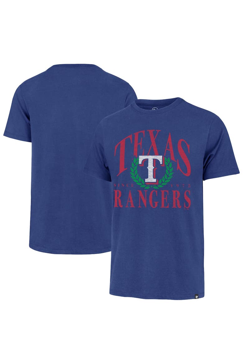 Men's '47 Royal Texas Rangers Pitchout Franklin T-Shirt, Main, color, Royal