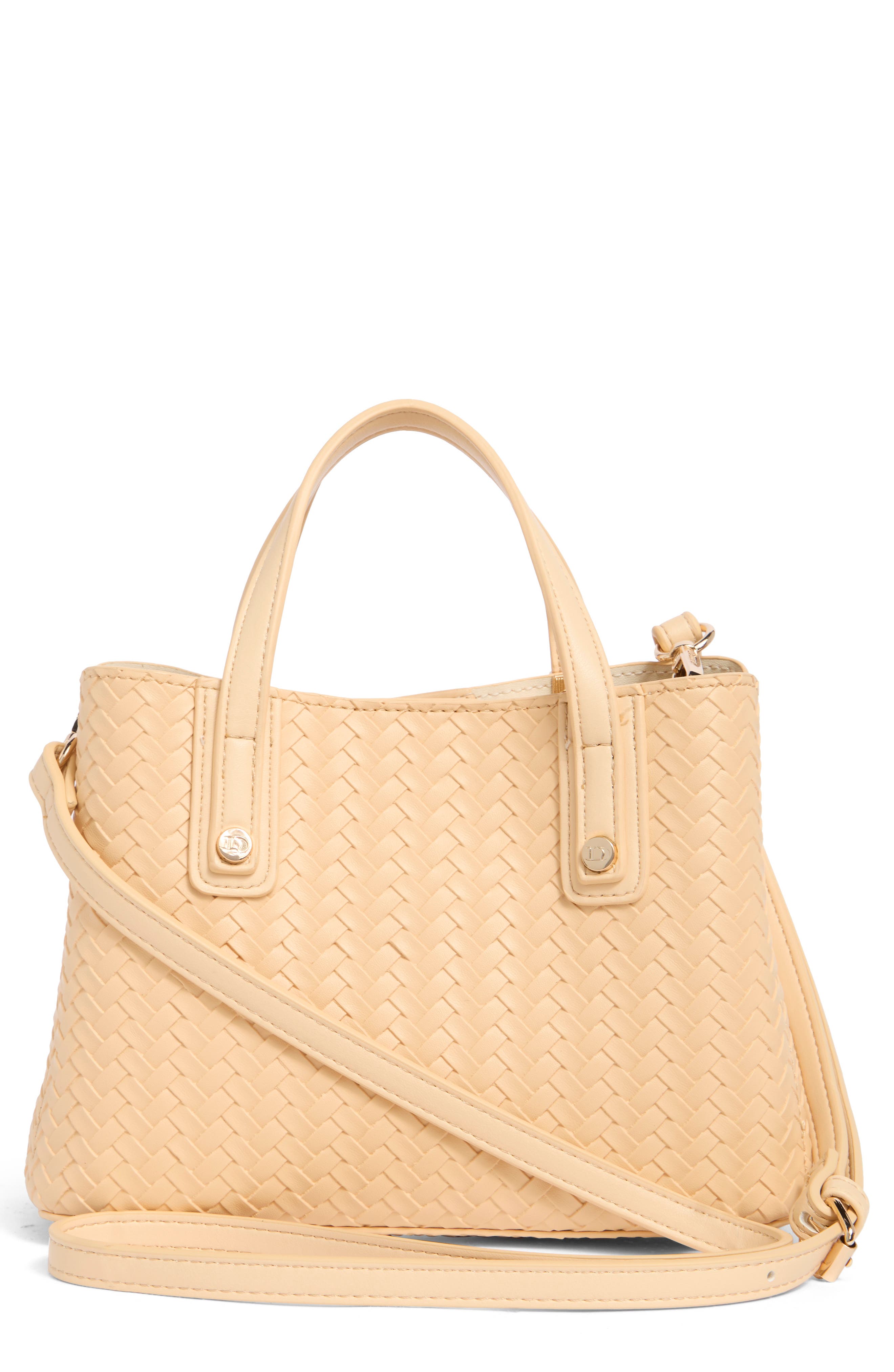 Dinky Dorrie Faux Leather Satchel, Alternate, color, LEMON
