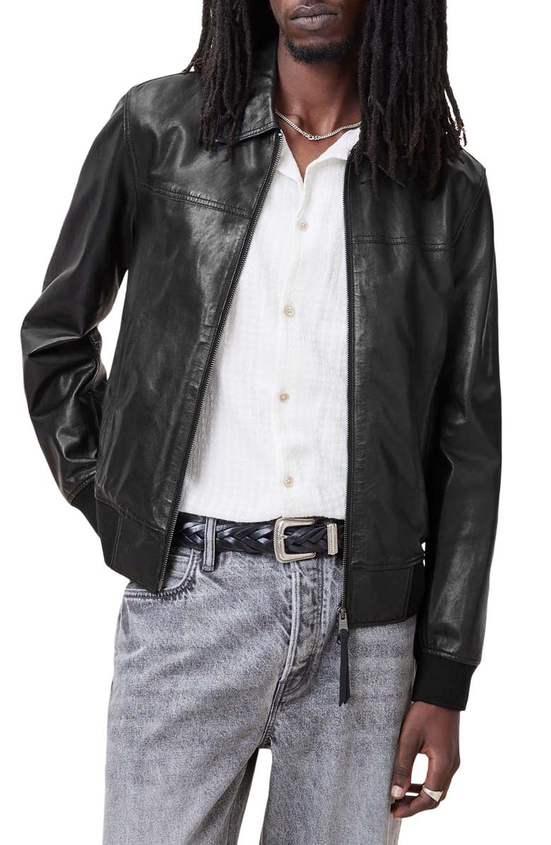 AllSaints Gen Leather Jacket, Alternate, color, 