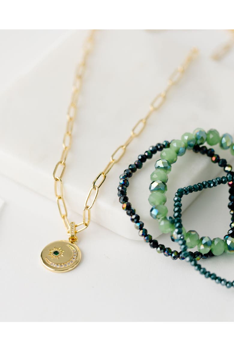 Luna Necklace, Alternate, color, Green