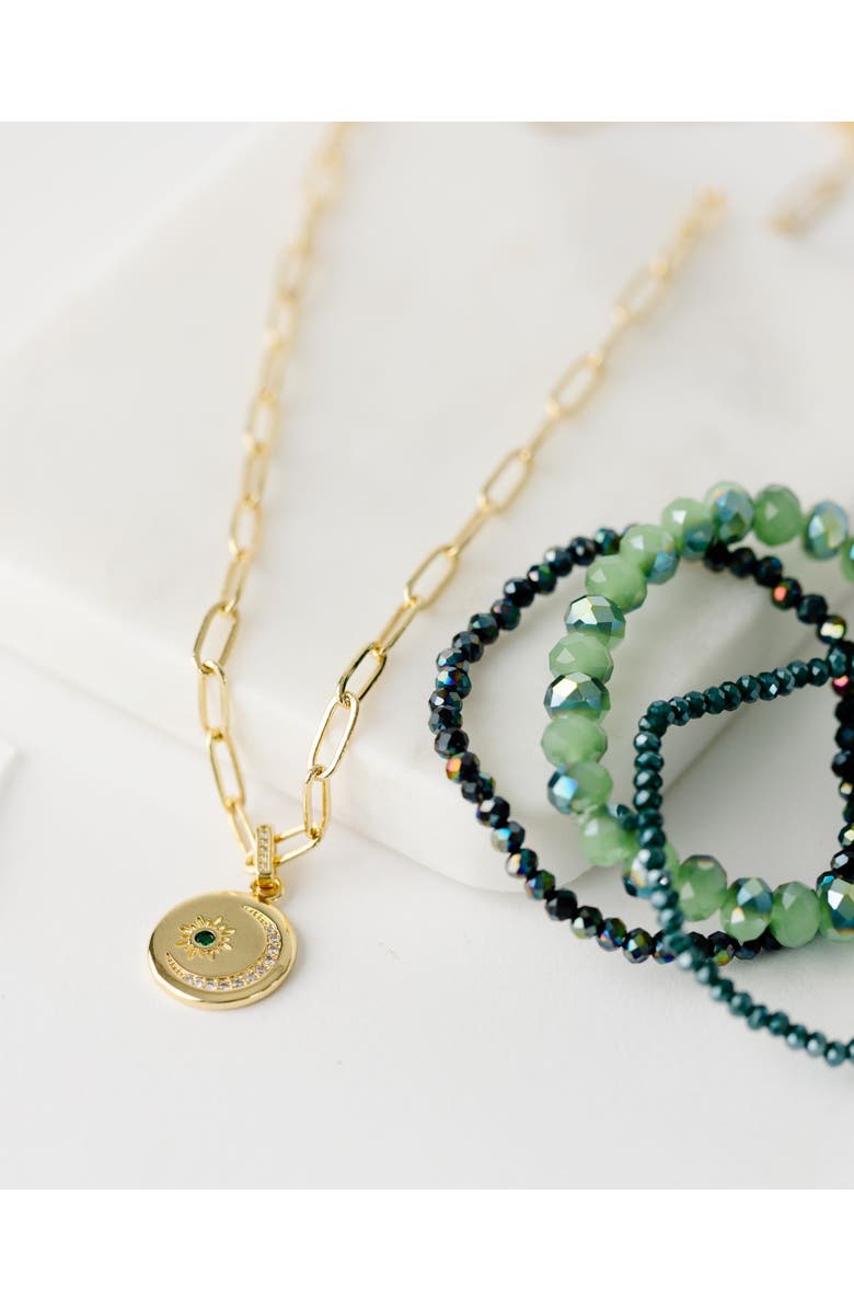 Vi Bella Luna Necklace, Alternate, color, Green
